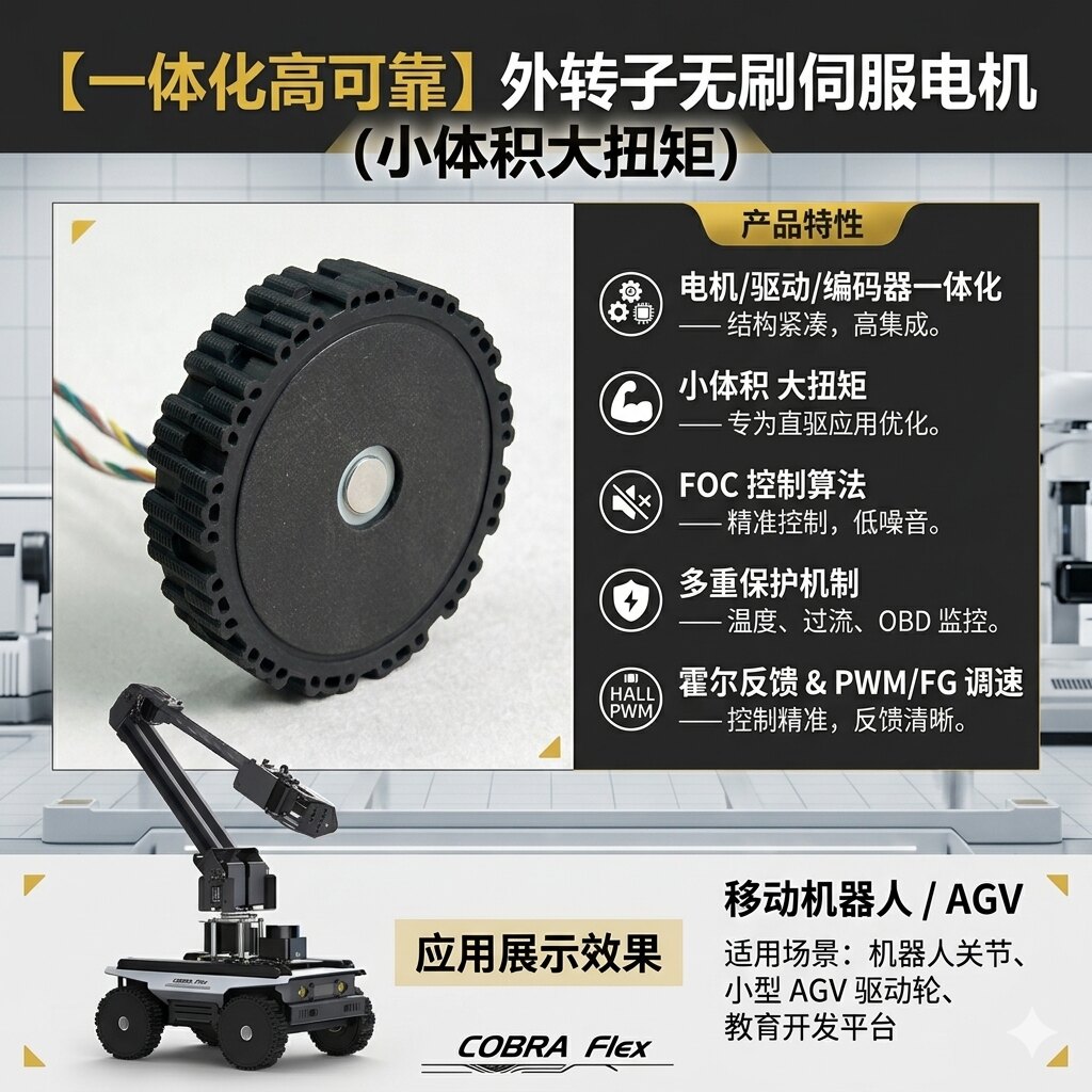 直驱伺服无刷电机轮 低转速大扭矩低噪音直驱一体化设计轮毂电机图片