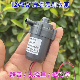 DC12V微型无刷食品级叶轮水泵防水密封离心水泵静音假山循环水泵