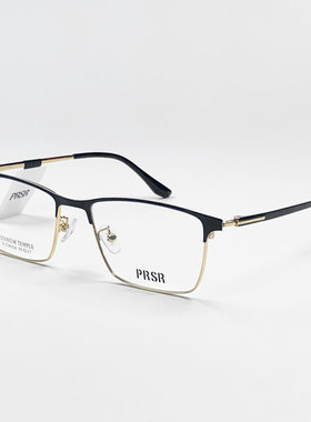帕莎prsr眼镜框女可配度数超轻钛架半眉框男商务复古眼镜架 78024