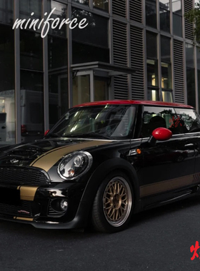 适用于宝马MINIF56车贴拉花cooperf60r55车身迷你亚金机盖贴纸