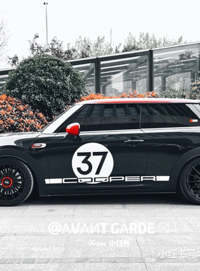 适用于MINIF56车贴拉花宝马迷你cooperR60F55车身数字改装贴纸