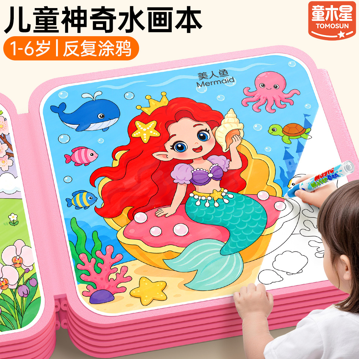 儿童神奇水画本反复涂鸦清水绘画公主女孩1岁3-6宝宝涂色幼儿礼物图片