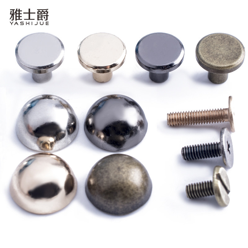 金属蘑菇螺丝纽扣包包皮带鞋子配件扣子圆形螺帽固定钉子五金铆钉图片
