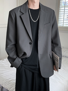 韩版 春秋季 潮流高级感痞帅宽松休闲小西服单西 外套男士 轻熟风西装