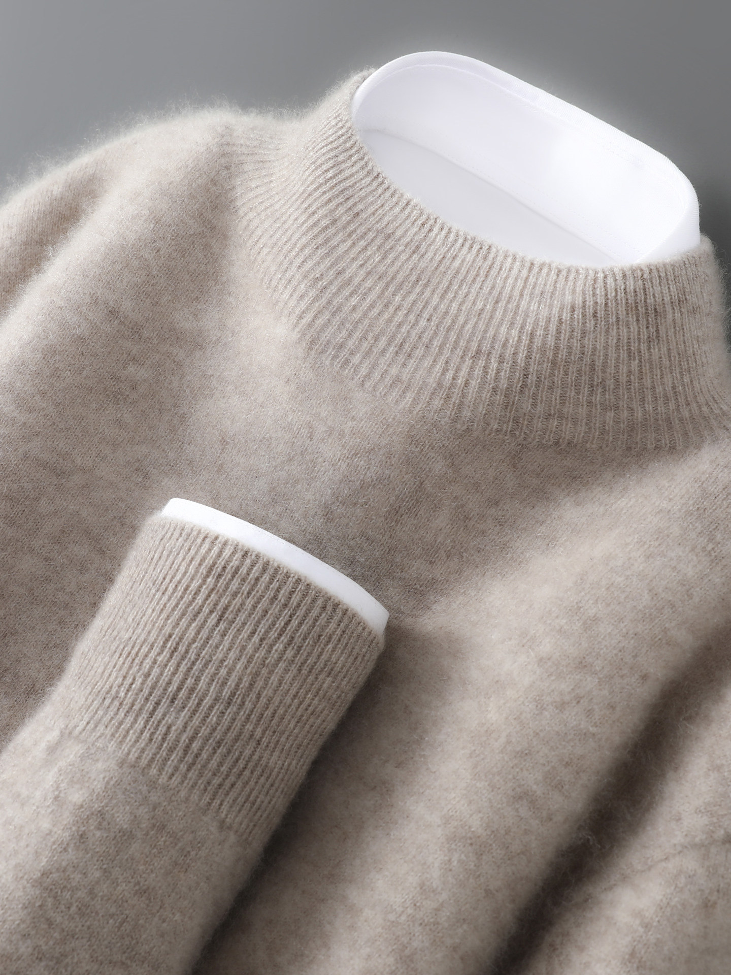 羊毛衫男士春秋冬季潮流半高领针织套头毛衣宽松休闲无缝羊绒衫,男装,针织衫/毛衣,淘宝优惠券,粉丝福利购,淘宝优惠卷