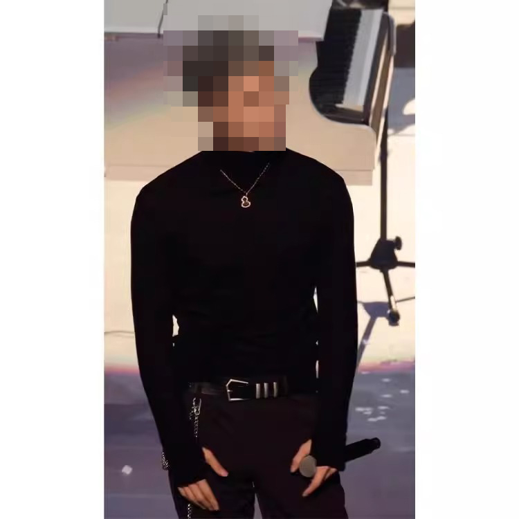 黑色半高领打底衫男士秋冬款韩版潮牌痞帅高级感修身德绒长袖T恤