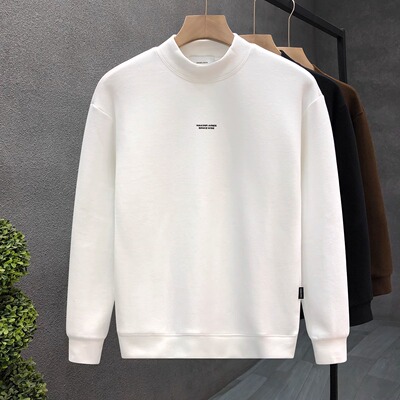 半高领双面德绒卫衣男秋冬季潮牌加厚保暖打底衫男士内搭长袖t恤