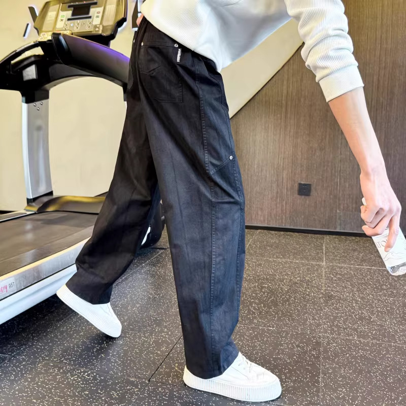 美式复古休闲裤男士春秋夏季水洗潮牌痞帅宽松阔腿直筒运动工装裤