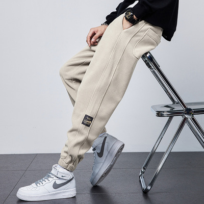 卫裤男秋冬季潮牌宽松百搭束脚雪尼尔休闲裤子男士灯芯绒运动长裤