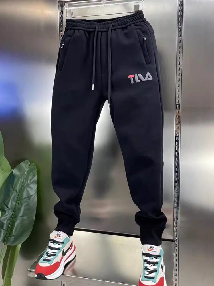 休闲裤男士春秋季2025新款潮牌宽松小脚弹力卫裤直筒束脚运动裤子