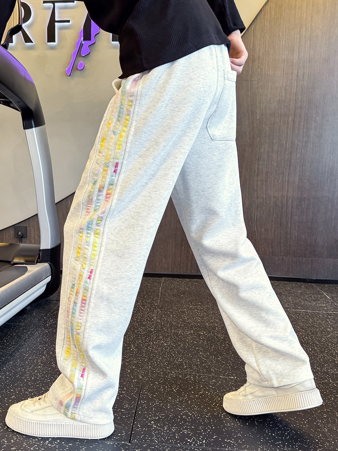 条纹卫裤男春秋季潮牌痞帅高级感直筒运动裤潮流百搭阔腿休闲裤子,男装,卫裤,淘宝优惠券,粉丝福利购,淘宝优惠卷