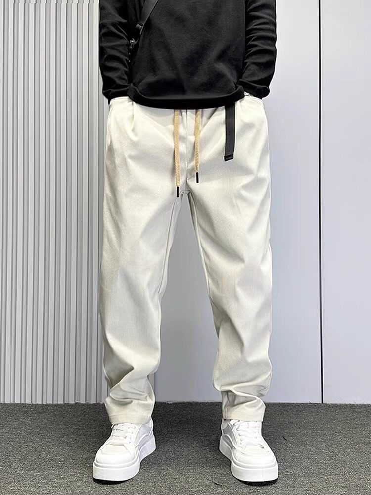 工装休闲裤男秋冬季潮牌加绒加厚宽松直筒裤子美式高街痞帅哈伦裤