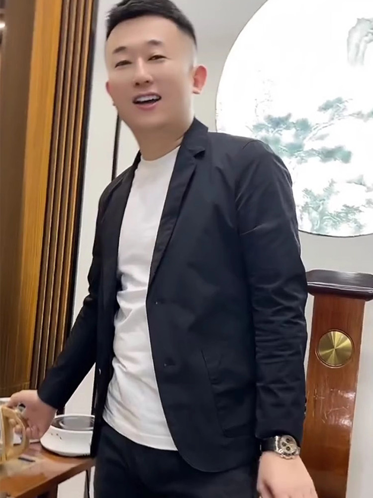 西装夹克2025年春秋男士新时尚品牌高端修身百搭商务套装休闲单套