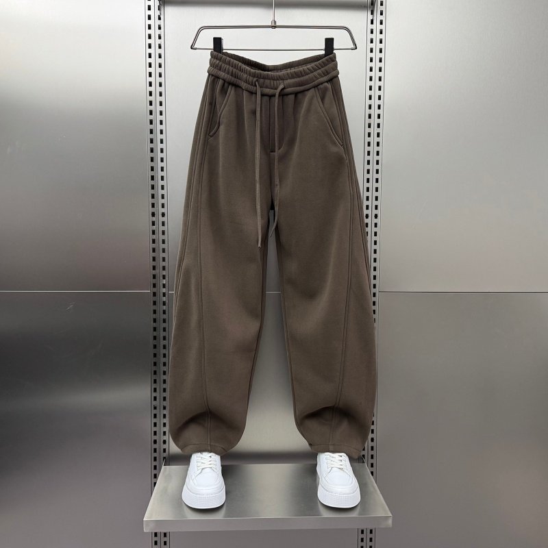 弯刀卫裤男士冬季2025新款潮牌加绒加厚休闲裤宽松百搭阔腿运动裤