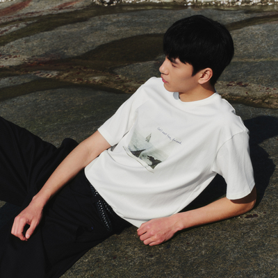 TreesBasic 2026夏季新款Sailing notes 航行日记数码印花短袖T恤