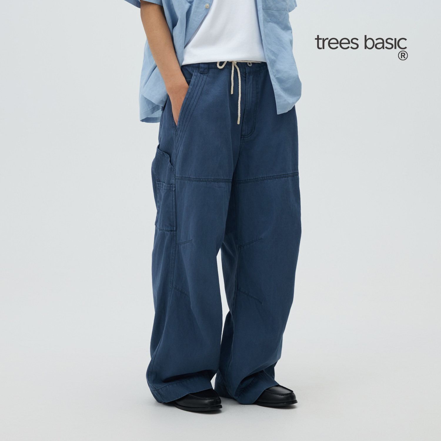 TreesBasic酵素洗做旧工装伐木裤2026年新款长裤休闲裤