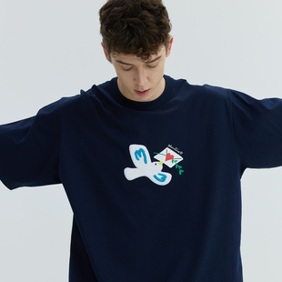 毛绒绣标短袖 飞鸽情书 T恤自由之鸽系列 新款 warmtrees2025夏季