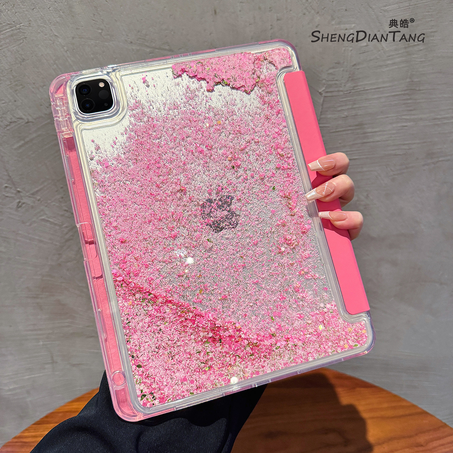 闪粉星星流沙壳Y+3折iPadAir7/6保护套2025新款适用苹果iPad11保护壳平板第10代Pro11寸Air5带笔槽mini7女款