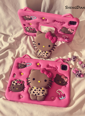 甜酷豹纹猫咪iPadAir7/6保护套2025新款适用苹果iPad11保护壳平板10代Pro11寸Air5带笔槽mini7硅胶10.9女款