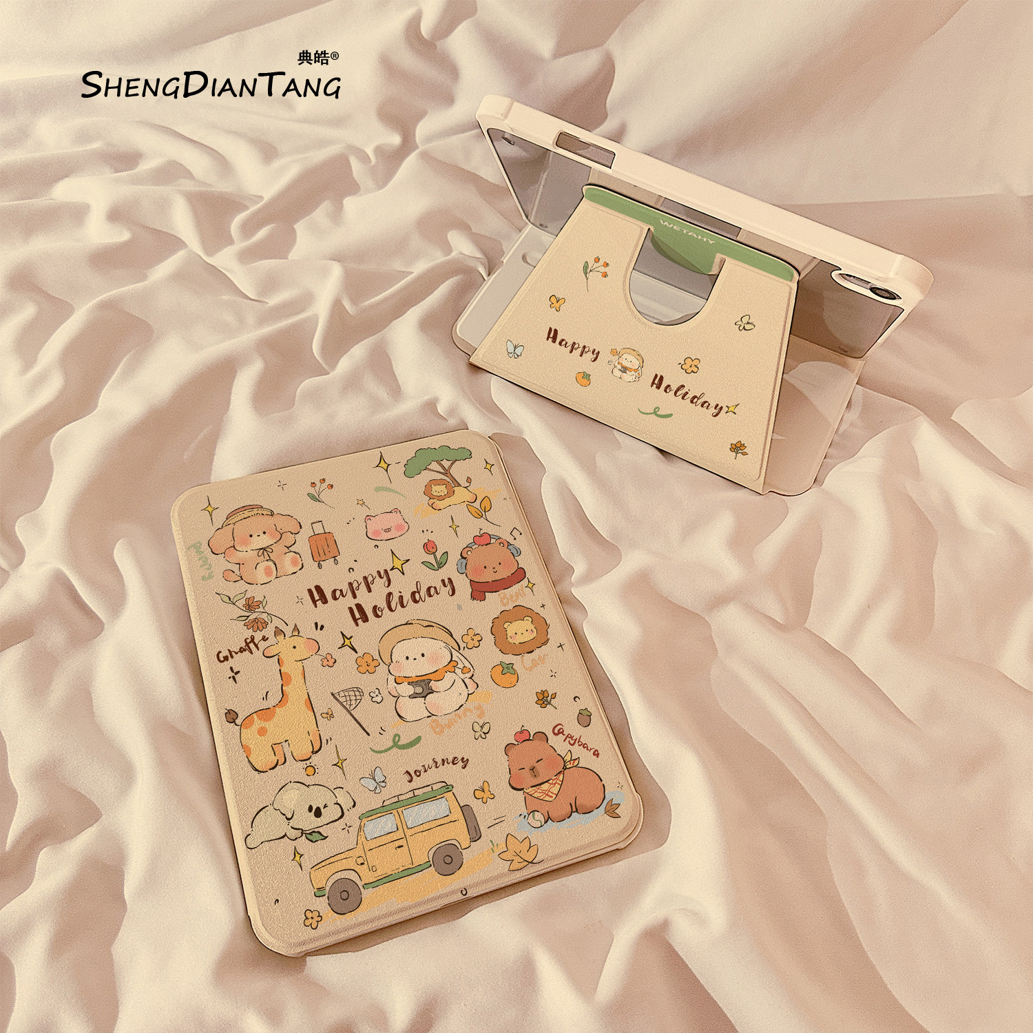 涂鸦动物小兔子360旋转iPadAir7/6保护套2025新款适用苹果iPad11保护壳平板10代Pro11寸Air5带笔槽mini7女款,3C数码配件,平板电脑保护套/壳,淘宝优惠券,粉丝福利购,淘宝优惠卷