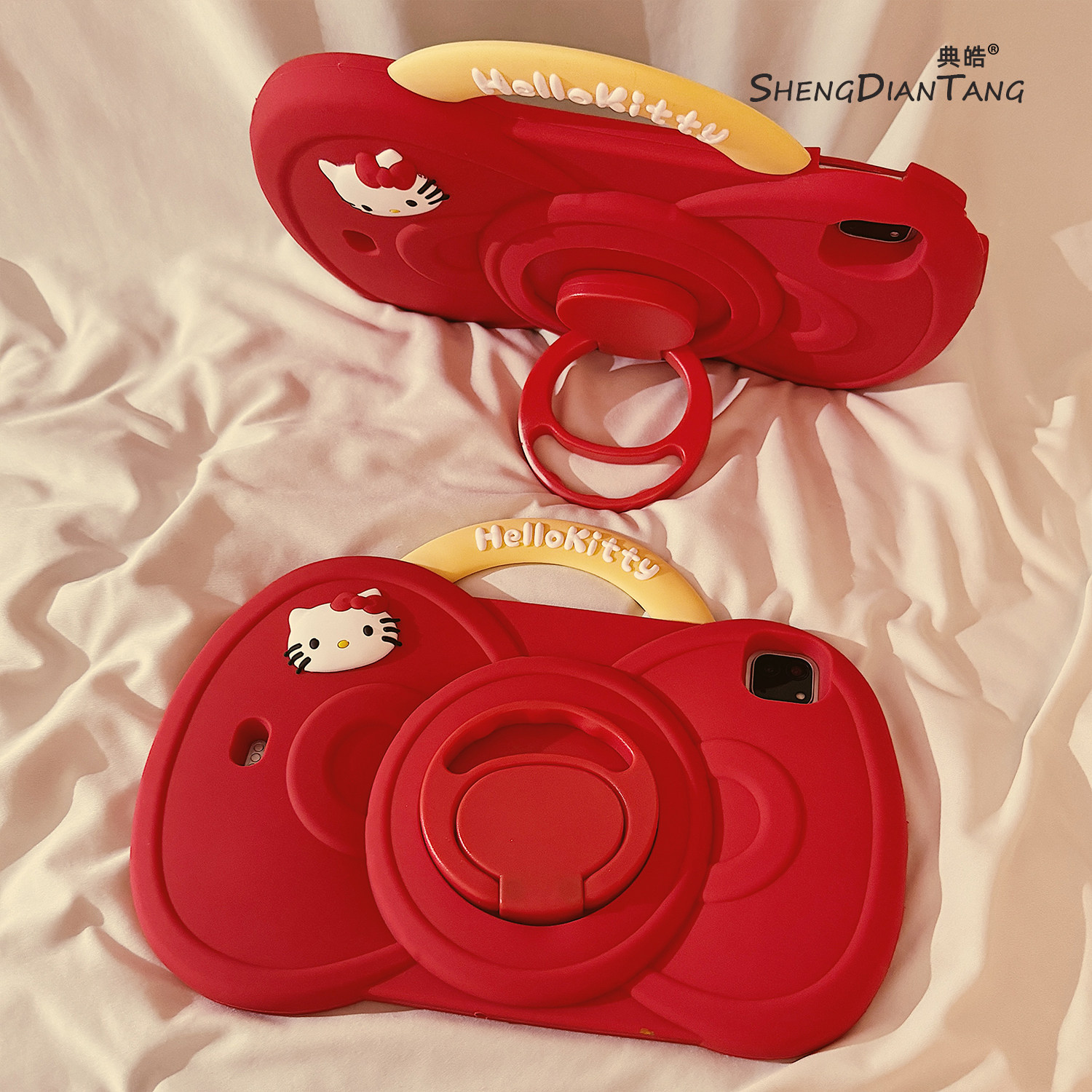 红蝴蝶结猫咪360旋转iPadAir7/6保护套2025新款适用苹果iPad11保护壳平板第10代Pro11寸Air5软硅胶mini7女款,3C数码配件,平板电脑保护套/壳,淘宝优惠券,粉丝福利购,淘宝优惠卷