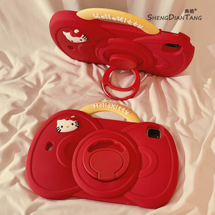 红蝴蝶结猫咪360旋转iPadAir7/6保护套2025新款适用苹果iPad11保护壳平板第10代Pro11寸Air5软硅胶mini7女款