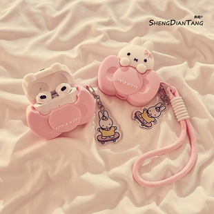 少女心蝴蝶结米菲兔适用苹果Airpods4保护套新款2/3代无线蓝牙耳机软壳Airpods pro创意硅胶可爱卡通女款防摔
