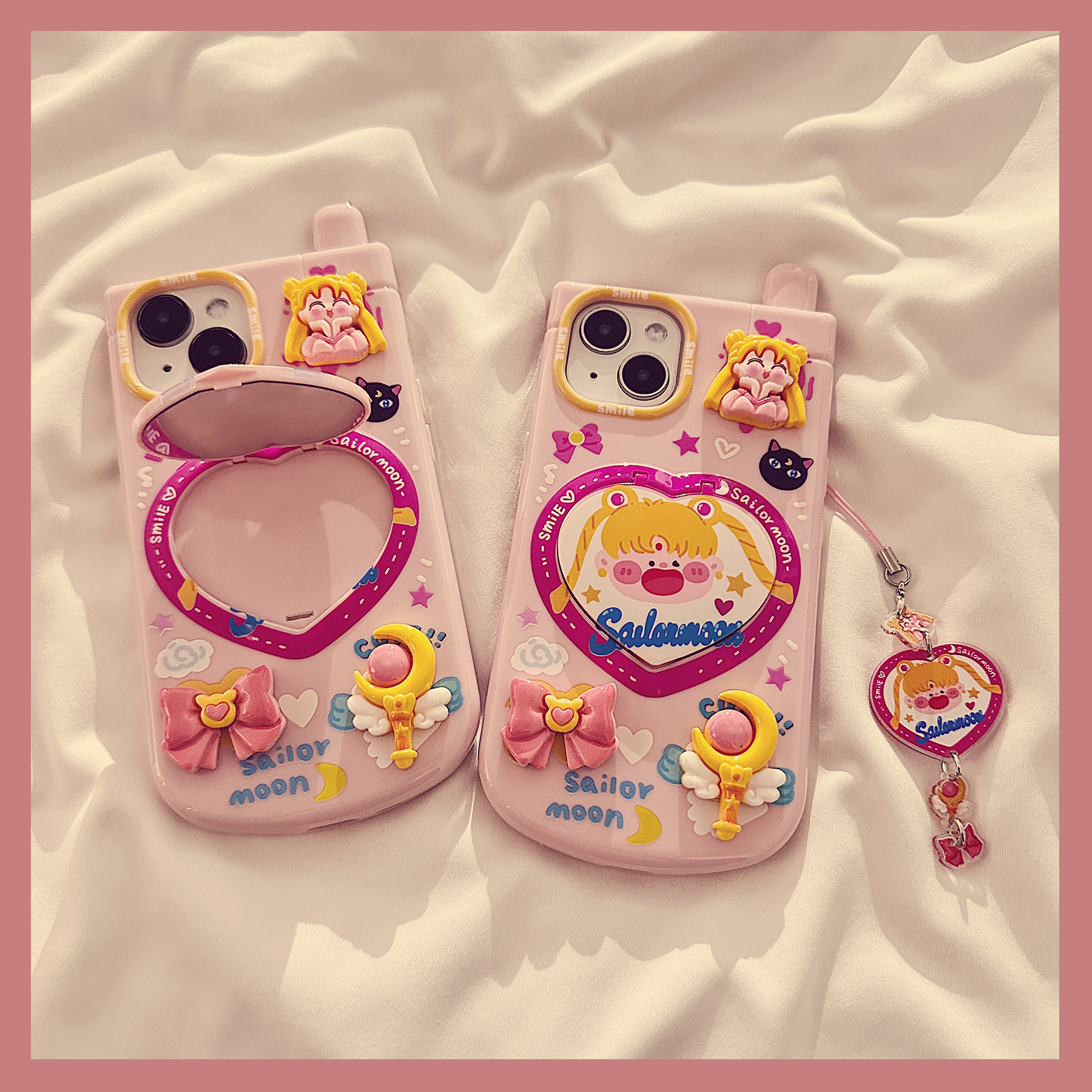 少女魔法棒镜子适用苹果15手机壳