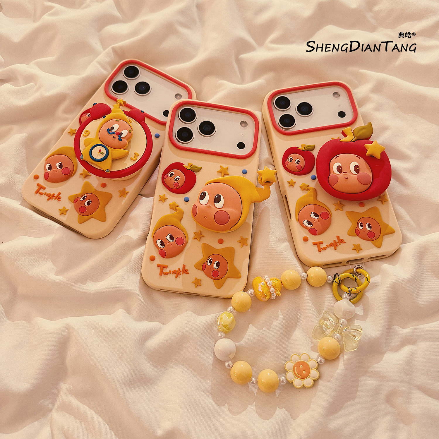 卡通星星公仔支架适用苹果手机壳