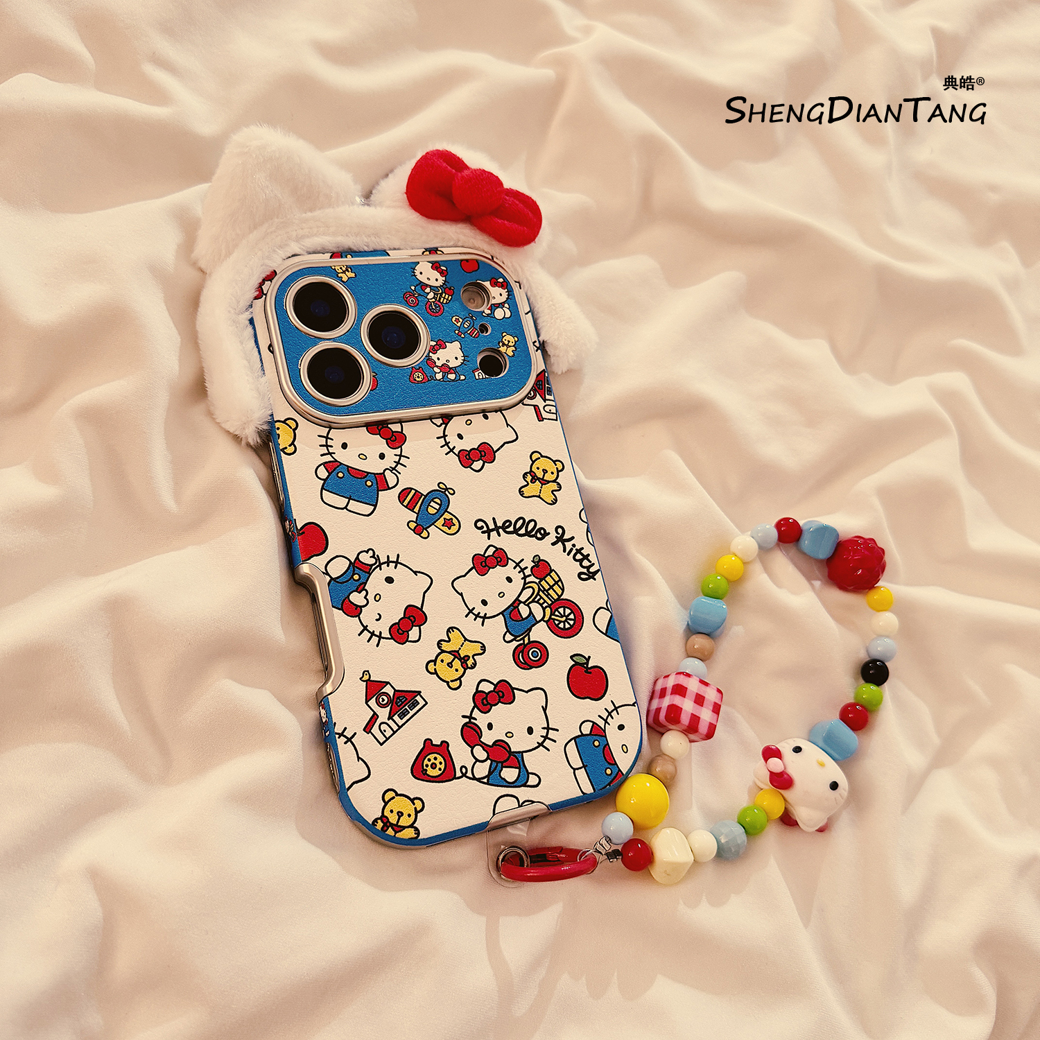 毛绒帽子kt猫适用苹果17手机壳