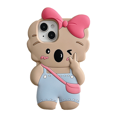 可爱蝴蝶结考拉适用苹果15保护套