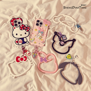 日系少女凯蒂猫库洛米手环手机链条挂绳便携手腕带挂链钥匙扣挂件防丢神器可爱女款适用通用苹果华为手机壳