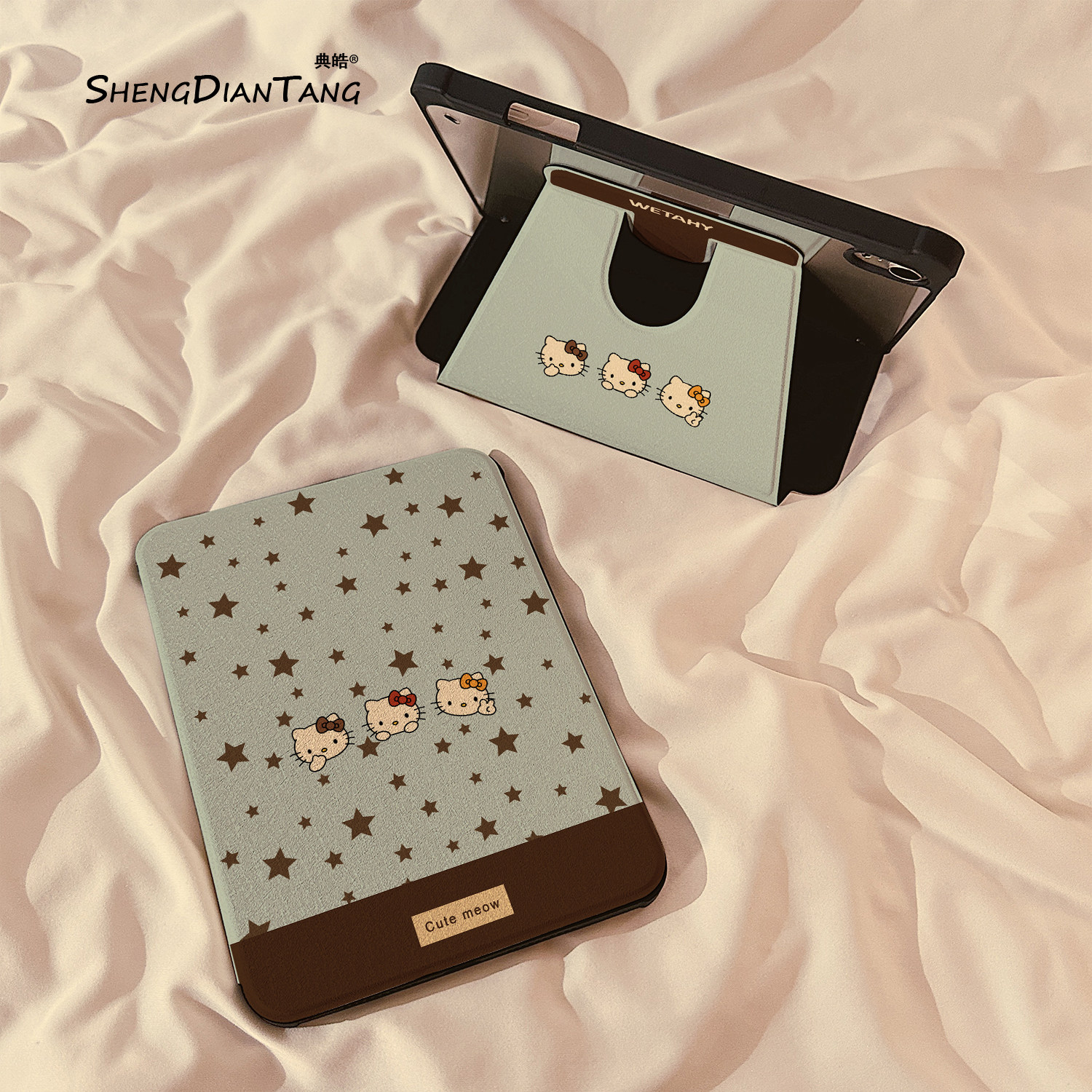 棕色星星猫咪360旋转iPadAir7/6保护套2025新款适用苹果iPad11保护壳平板第10代Pro11寸Air5带笔槽mini7女款,3C数码配件,平板电脑保护套/壳,淘宝优惠券,粉丝福利购,淘宝优惠卷