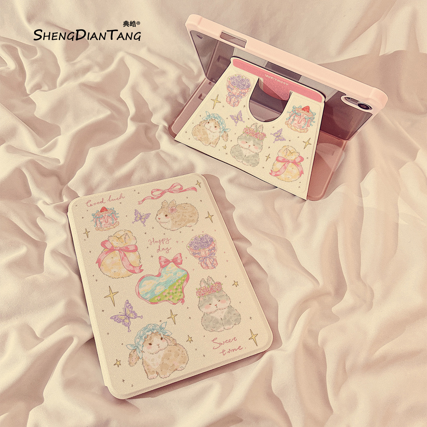 蝴蝶星星兔子360旋转iPadAir8保护套2026新款适用苹果iPad11保护壳平板第10代Pro11寸Air7/6带笔槽mini7女款