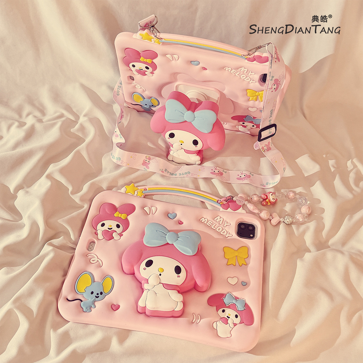 可爱彩虹美乐蒂iPadAir7/6保护套2025新款适用苹果iPad11保护壳平板10代Pro11寸Air5带笔槽mini7硅胶10.9女款