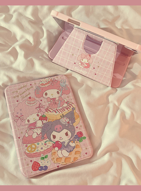 卡通粉甜品三丽鸥360度旋转iPad10保护套2024新款适用苹果iPad10.2寸mini6平板Air4/5保护壳pro女软9.7带笔槽