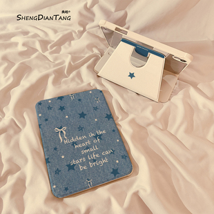 ins牛仔纹星星360旋转iPadAir7/6保护套2025新款适用苹果iPad11保护壳平板第10代Pro11寸Air5带笔槽mini7女款