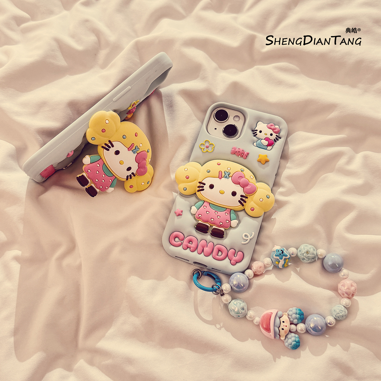 糖果头套kt猫支架适用苹果手机壳