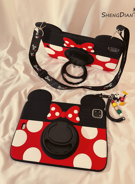 卡通蝴蝶结米妮360旋转适用苹果iPad11保护壳2025新款iPadAir7/6保护套平板10代Pro11寸软硅胶mini7防弯女款