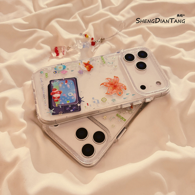 花朵金鱼电视机适用苹果17手机壳