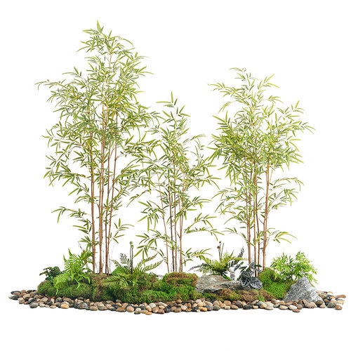 彷真竹子装饰造景假竹子彷真植物竹叶装饰隔断挡墙室外彷生竹子