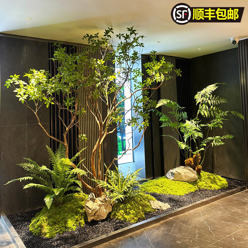 仿真马醉木室内植物造景装饰树仿生绿植大型假树简约景观橱窗摆件