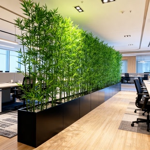 仿真竹子室内装饰造景围栏仿生绿植庭院隔断摆件酒店室内屏风