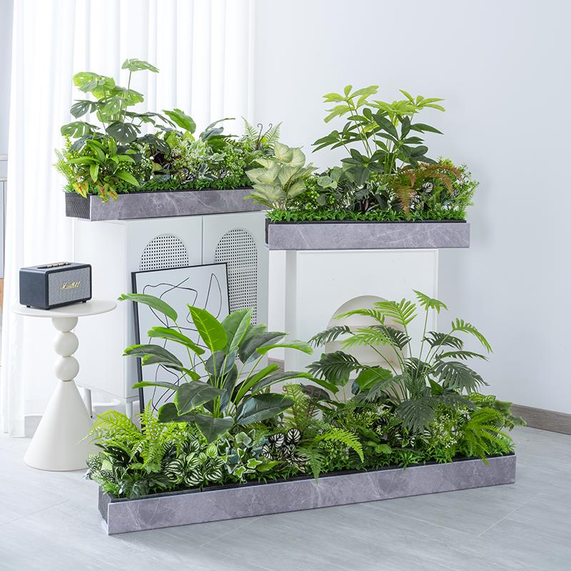 仿真绿植造景组合热带植物隔断花槽花箱摆设仿生假花室内景观装饰