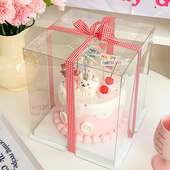 包邮 全透明生日蛋糕盒网红包装 10寸双层加高ins风烘焙盒 盒子6