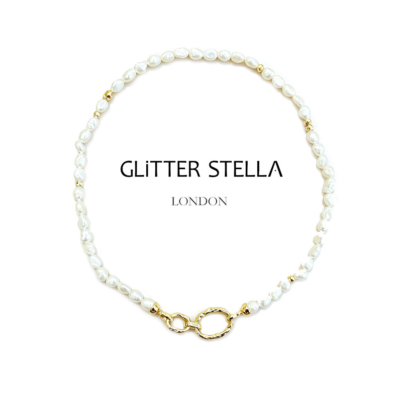 GLiTTER STELLA 法式复古手作天然巴洛克珍珠项链