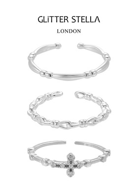 GLITTER STELLA  Silver Mist系列「守望」925银百搭叠戴开口戒指