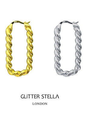 GLITTER STELLA 方形纽绳编织耳环 日常简约