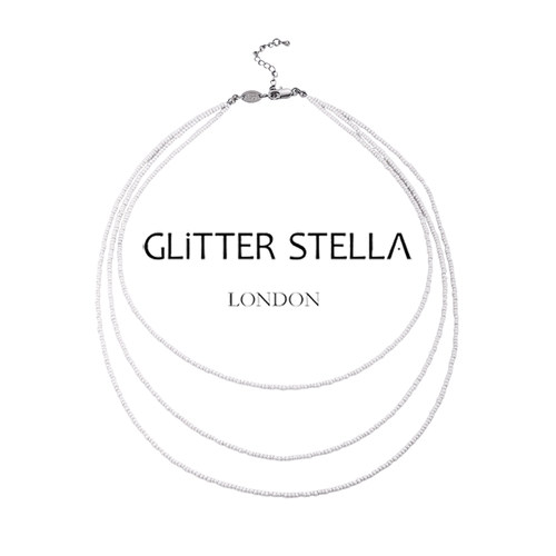 GLITTER STELLA RM系列 法式素白米珠三层叠戴项链