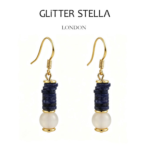 GLITTER STELLA RM系列 蓝纹中古耳环